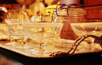 81　りんご箱祭り　デザートグラス　ガラスキャニスター　レトロポップ　ガラス食器